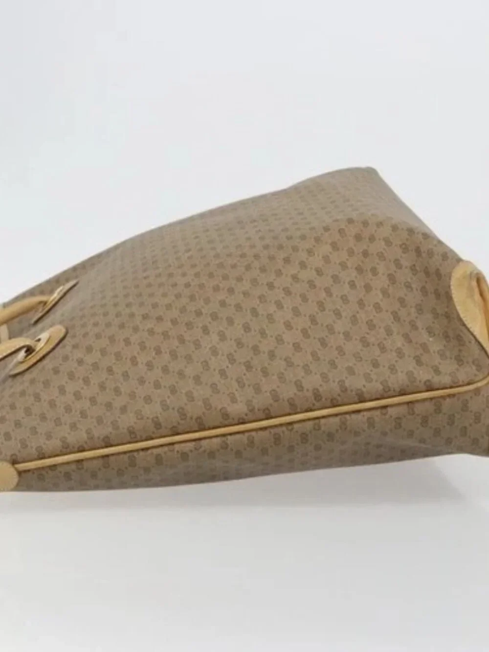 GUCCI Micro GG Supreme Tote Bag PVC Beige Gold 02 39 4868 Auth ep14936